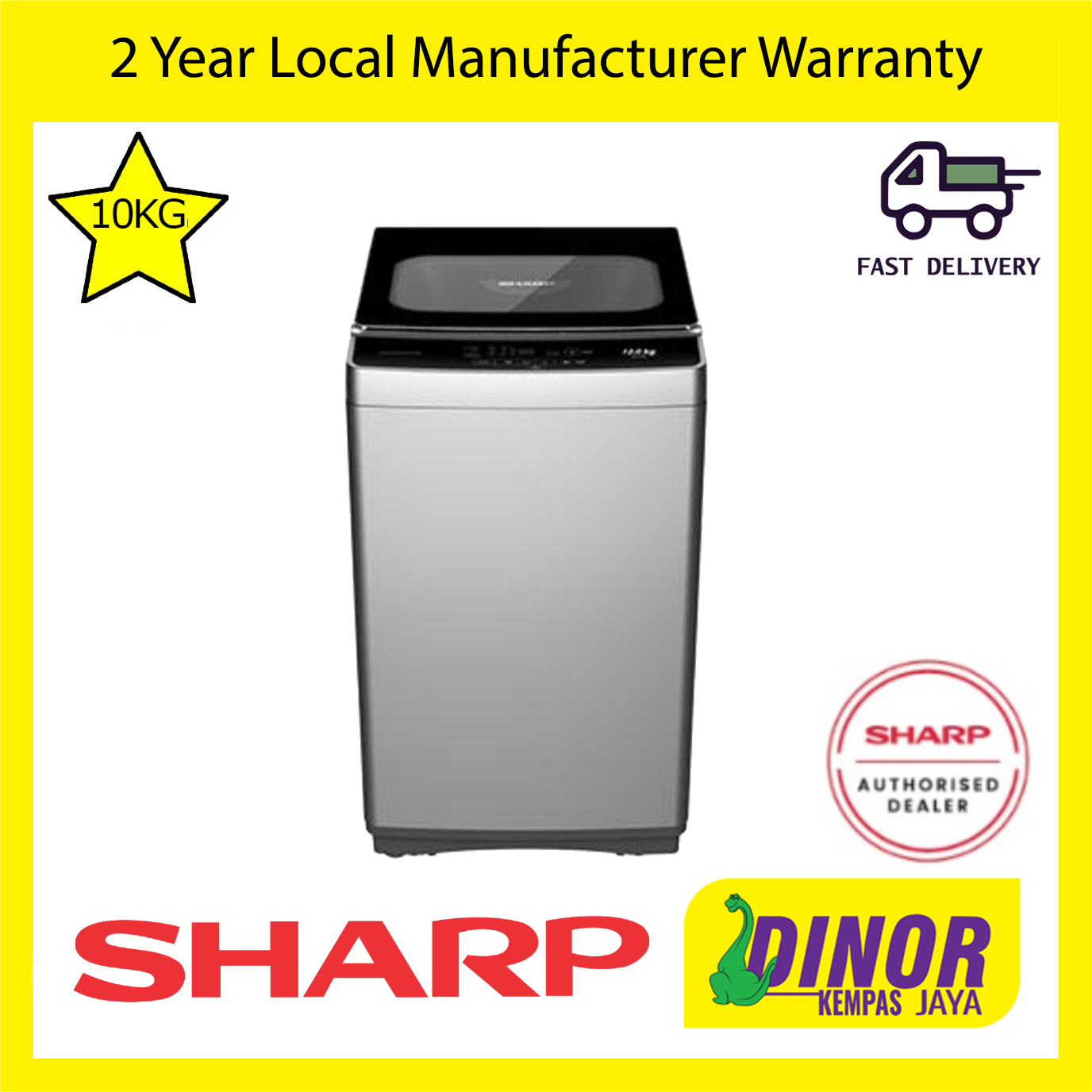 Sharp 10kg Fully Auto Washing Machine Esx1168 Esx 1168 Washer Mesin Basuh Lazada