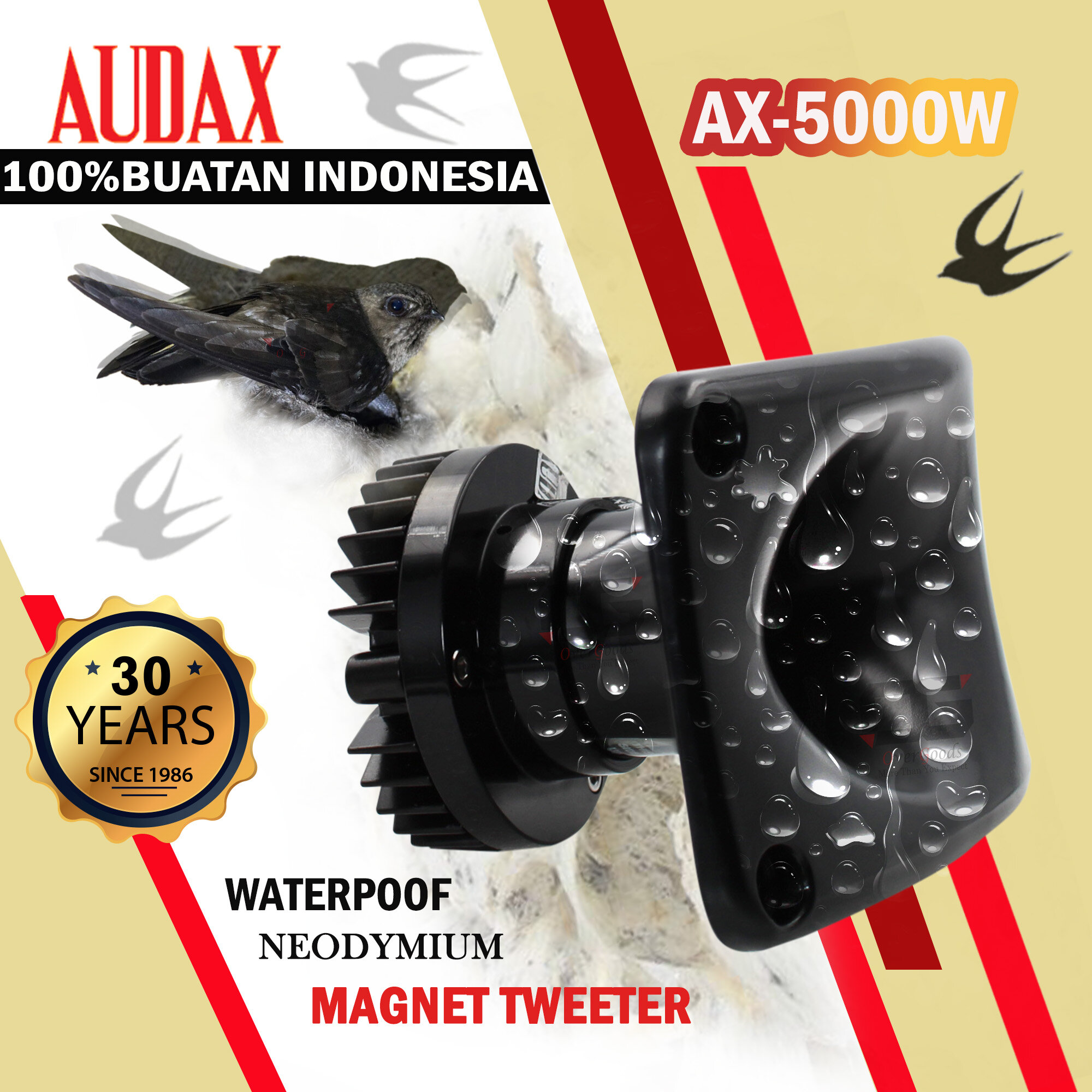 Original Indonesia Audax AX5000W Tweeter Neodymium Magnet Walet Magnetic Latest Waterproof Untuk Suara Panggil Walet Harga  105 Ringgit*Penghantaran Percuma