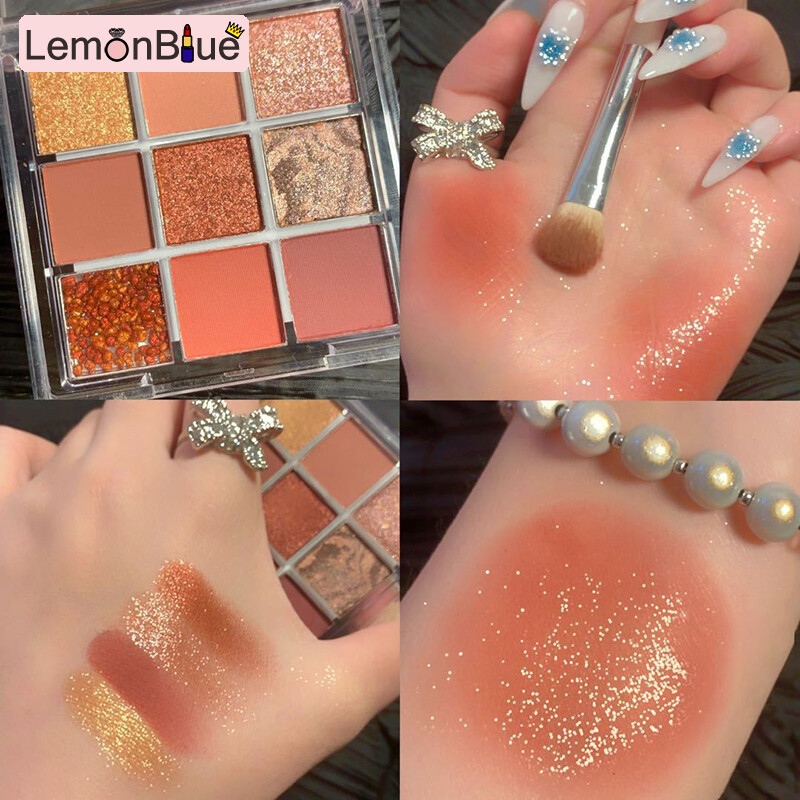Gambar 9 Colors Eyeshadow Palette Matte Shimmering Naturally Long Lasting No Smudging E 9 Colors Matte Shimmering fashionable Eyeshadow Palette eye makeup
