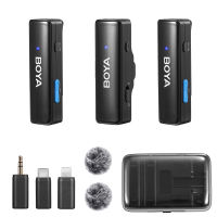 BOYA BOYALINK Micro không dây 3 trong 1 có hộp sạc chống ồn Micro cài áo mini chuyên nghiệp cho máy ảnh DSLR quay vlog iPhone Android