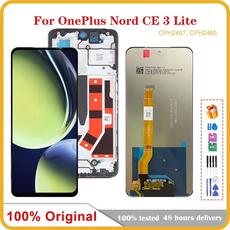 6.72 "Màn hình LCD gốc cho Oneplus NORD CE 3 Lite Bộ số hóa màn hình LCD lắp ráp hoàn chỉnh cph2467 cph2465 cảm ứng screenreplacement bộ phận