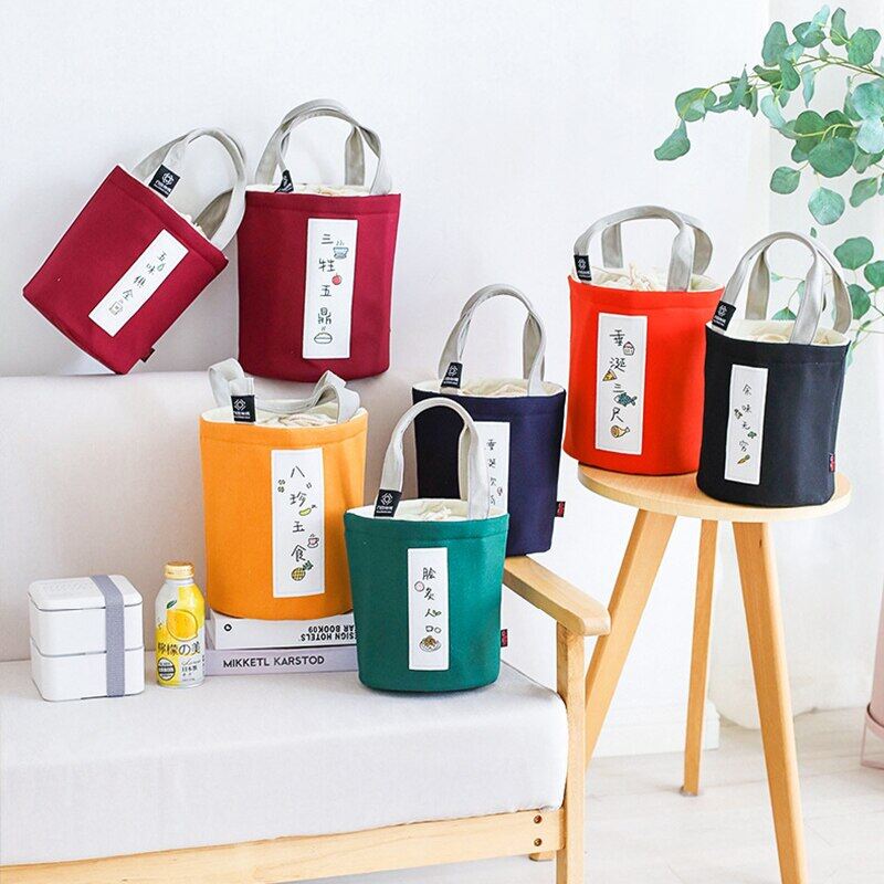 Gambar Personality Keep Fresh Lunch Bag Portable Woman Food Thermal Package Child Outdoor Camping Hiking Picnic Cooler Pouch Supplies