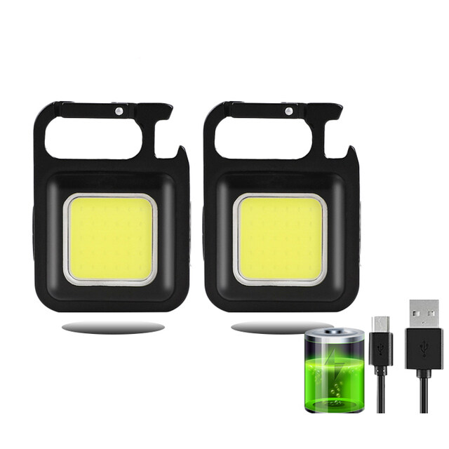 Wurkkos SQ05 Keychain Light Mini LED Flashlight 500lm Portable COB USB Rechargeable Pocket Work Lamp MultiFunction with Corkscrew