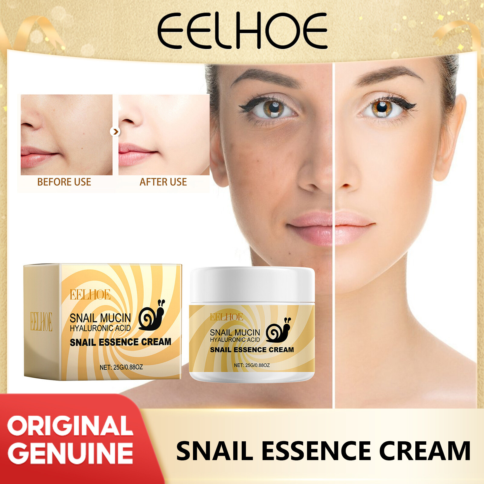 Eelhoe ốc tinh chất kem nuôi dưỡng làm trắng chống nhăn chống khắc phục lão hóa da khô làm sáng nếp nhăn cấp ẩm dưỡng ẩm làm trắng da protein Kem phục hồi chăm sóc da 25g