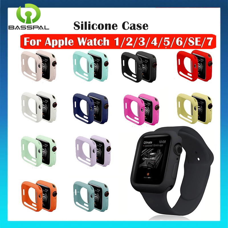 Kẹo Silicone vỏ màu cho Apple xem Ultra 8 7 6 SE 5 4 49mm 44mm 40mm 45mm 41mm bảo vệ cho tôi xem loạt 3/2/1 42mm 38mm phụ kiện