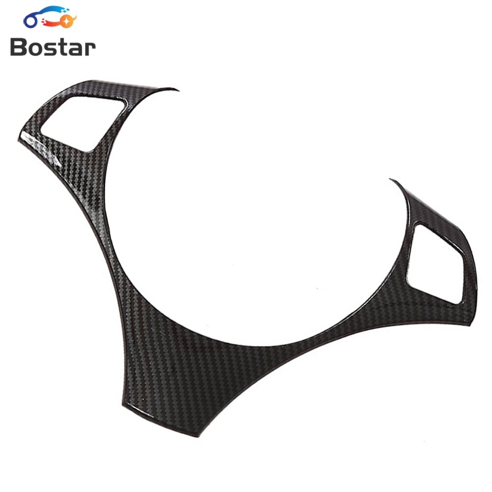 Bostar Carbon Fiber Car Steering Wheel Panel Decoration Cover Trim Accessories Moulding Sticker for BMW 1 3 Series E87 E90 E92 E93 2006-2012 ราคา 159 บาท*ส่งฟรี