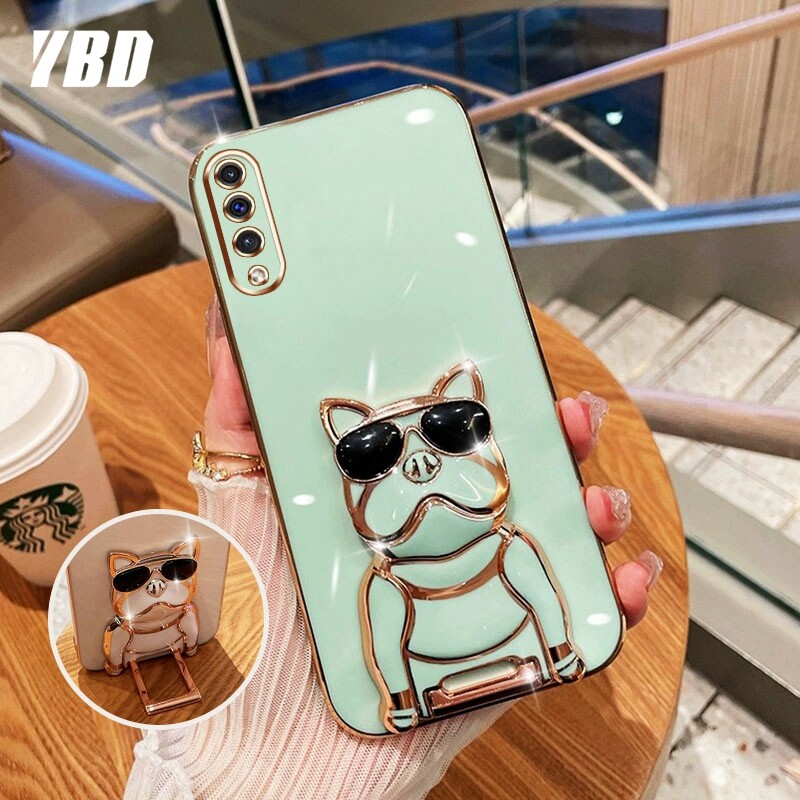 YBD Personalized Sunglasses Dog Stand Phone Case for Samsung Galaxy A50