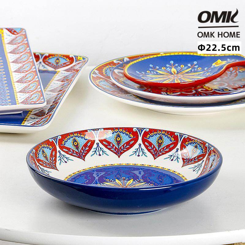 OMK Red Turkey series Ceramic 8.8 inch deep plate Salad bowl ราคา 498 บาท*ส่งฟรี