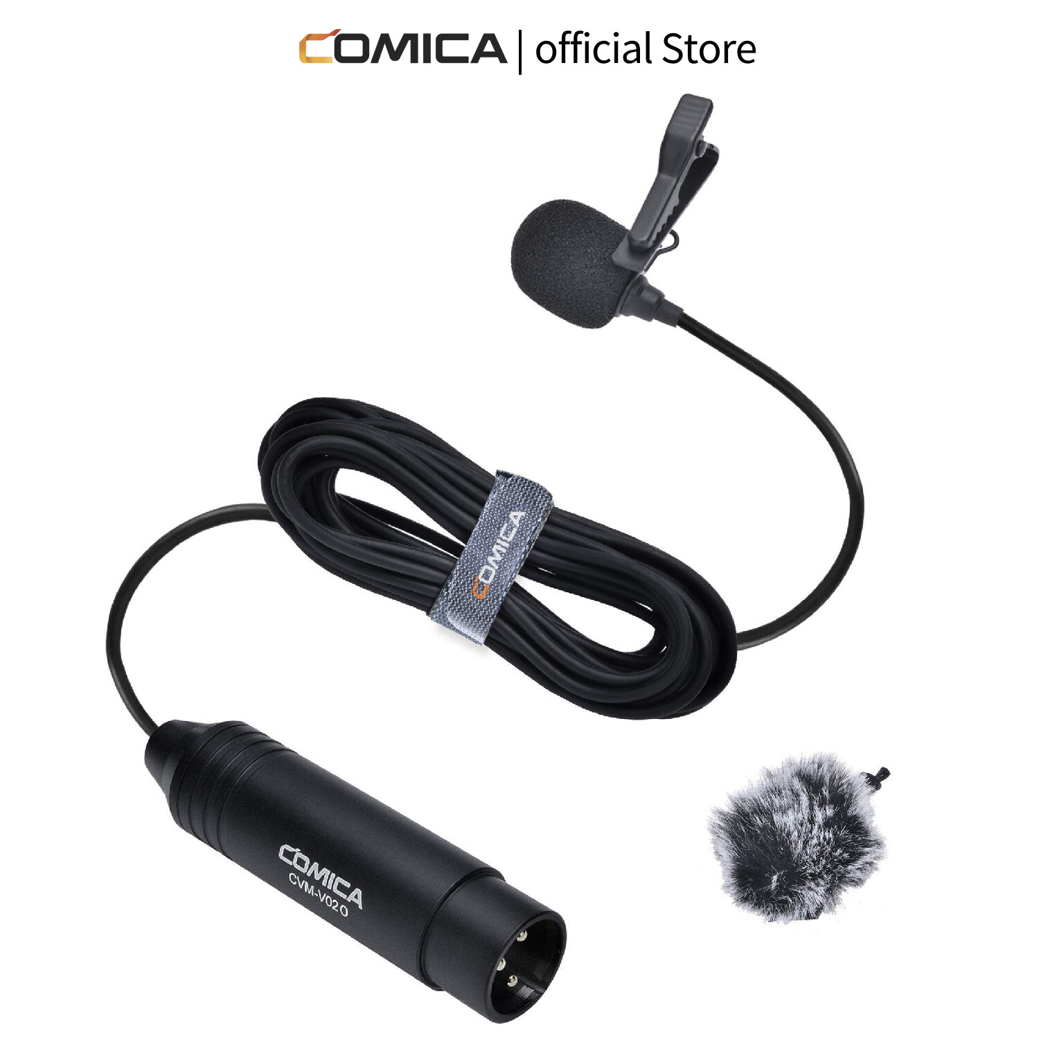Comica CVM-V02O Phantom Power Omnidirectional XLR Lavalier Lapel Microphone,Lav Clip On Mic for Canon So-ny Camcorders Zoom H4n H6 Tascam DR-60D DR-70D DR-100 Recorders Audio Mixer ราคา 800 บาท*ส่งฟรี