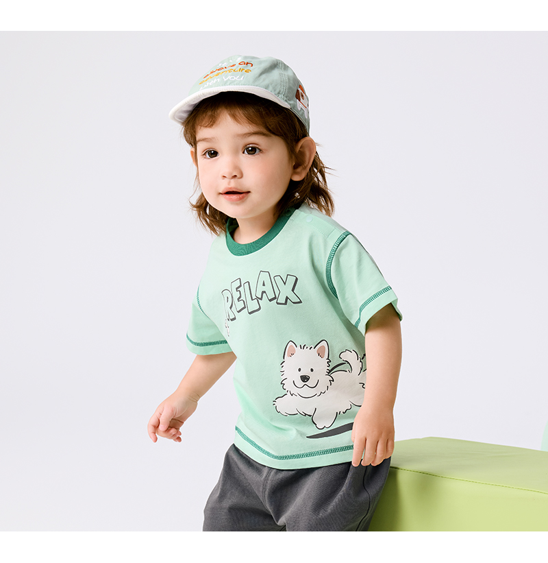 balabala Baby Inner Wear Infant T-Shirt Boy Short Sleeve Girl Top 2025 New Summer Loose Fashion · v3
