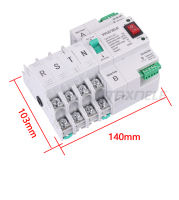 ATS Công Tắc Chuyển Đổi Tự Động Nguồn Kép Bộ Ngắt Mạch 2P 4P 100A MCB AC 230V Lắp Đặt Đường Ray 35Mm Gia Dụng