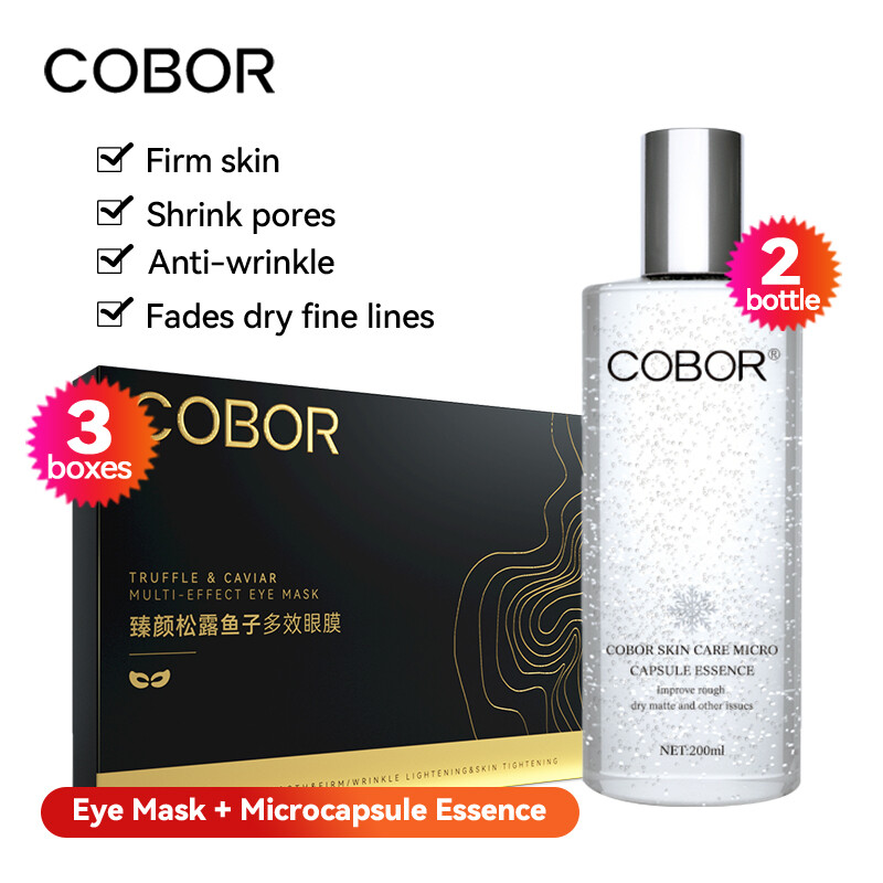 Gambar COBOR 200ml Micro Capsule Skincare Essence Reduce Wrinkles Anti Aging + Truffle   Caviar Multi Effect Eye Mask Effectively Tighten Tired and Sagging Skin
