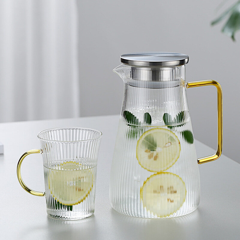 Gambar ?? Ready Stock?? Household Glass Cold Kettle High Temperature Resistant Large Capacity Thickened Cold Kettle