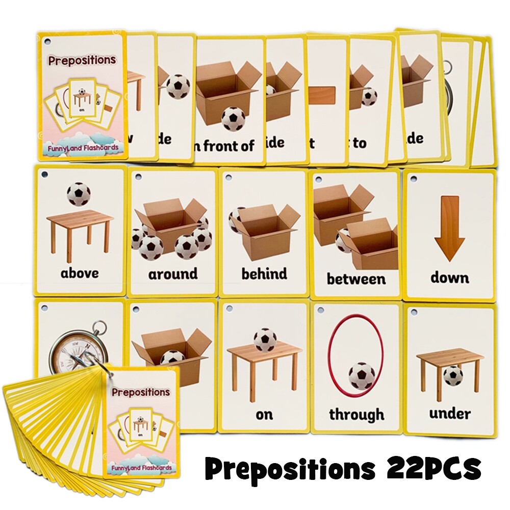 Prepositions Cognitive English Words Worksheets Flash Card Children Montessori Activities Passages Flashcards Game Early Learning English Word Literacy Workbooks Educational Gifts For Kids Toy Teacher Aids Lazada