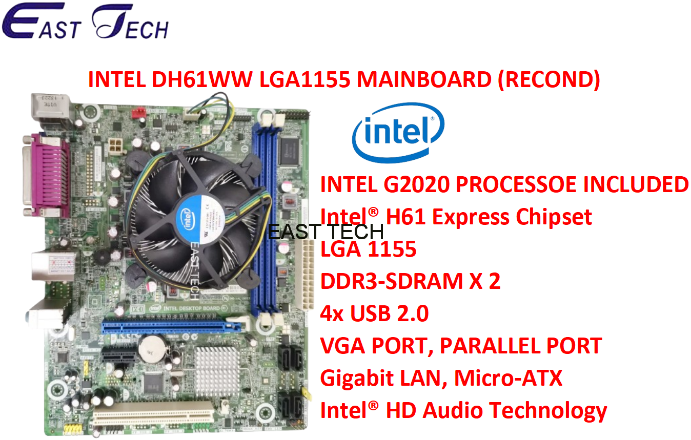 INTEL DH61WW LGA1155 MAINBOARD AND INTEL G2020 i3-2120 PROCESSOR