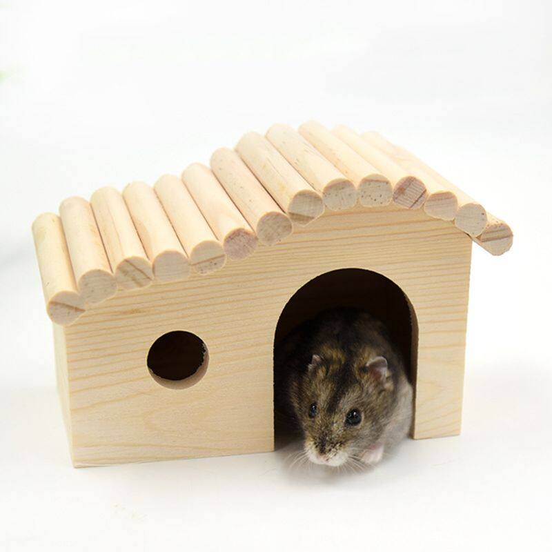 Lều ẨN NÁU Hamster Bằng Gỗ Dành Cho Động Vật Nhỏ Đồ Chơi Tập Thể