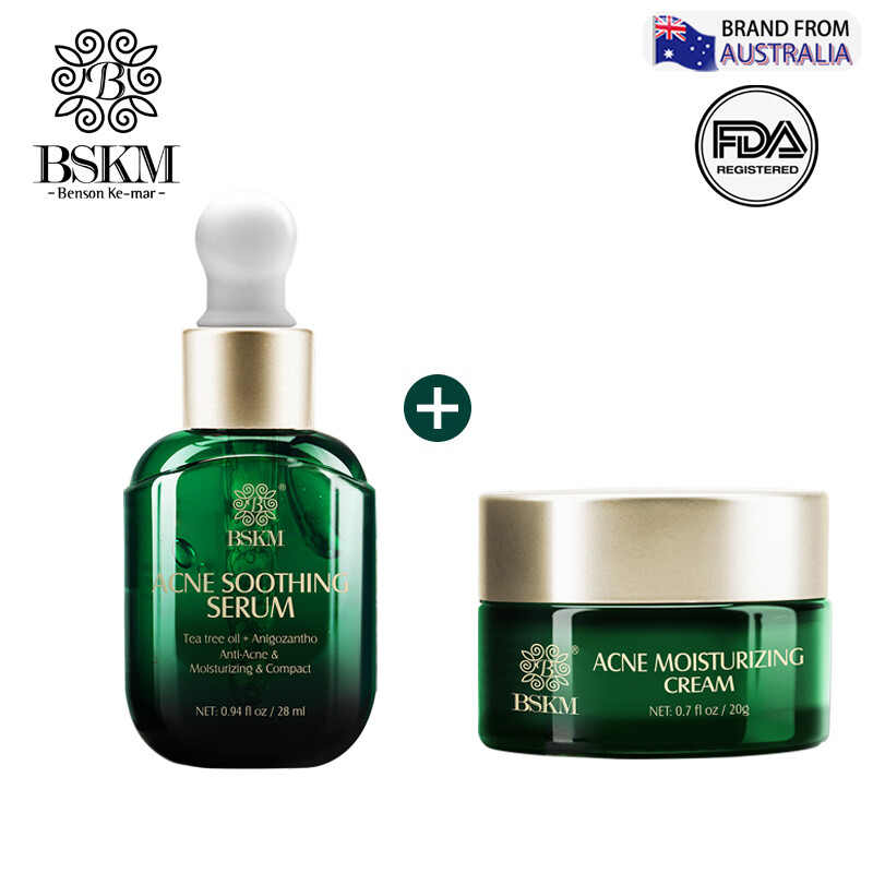Gambar BSKM Acne Treatment Set Tea Tree Oil Serum   Cream Soothes Repair Moisturizing Reduces Lines Skin Care