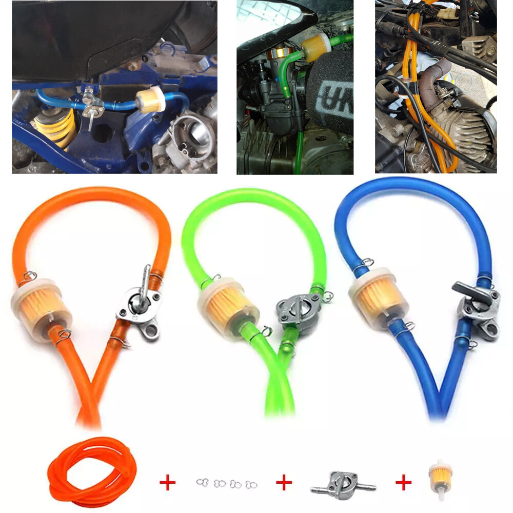ZSDTRP Bộ Lọc Dầu Nhiên Liệu Xăng 6Mm Phổ Thông & Ống Nhiên Liệu & Cần Gạt Chuyển Đổi Dầu Cho Xe Tay Ga Xe Máy Đạp Xe Máy Xe Đạp Địa Hình ATV (1 Mét)