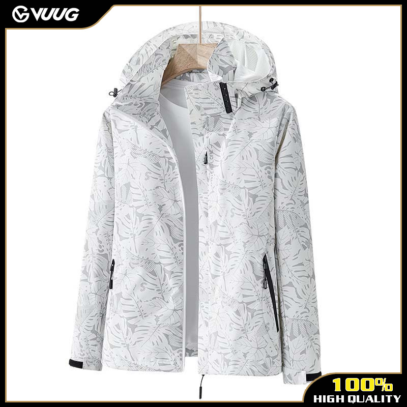 VUUG Women Mens Hiking Jackets Spring Outdoor Sports Camping Travel Camouflage Hooded Windbreaker Waterproof Rain Coats Men