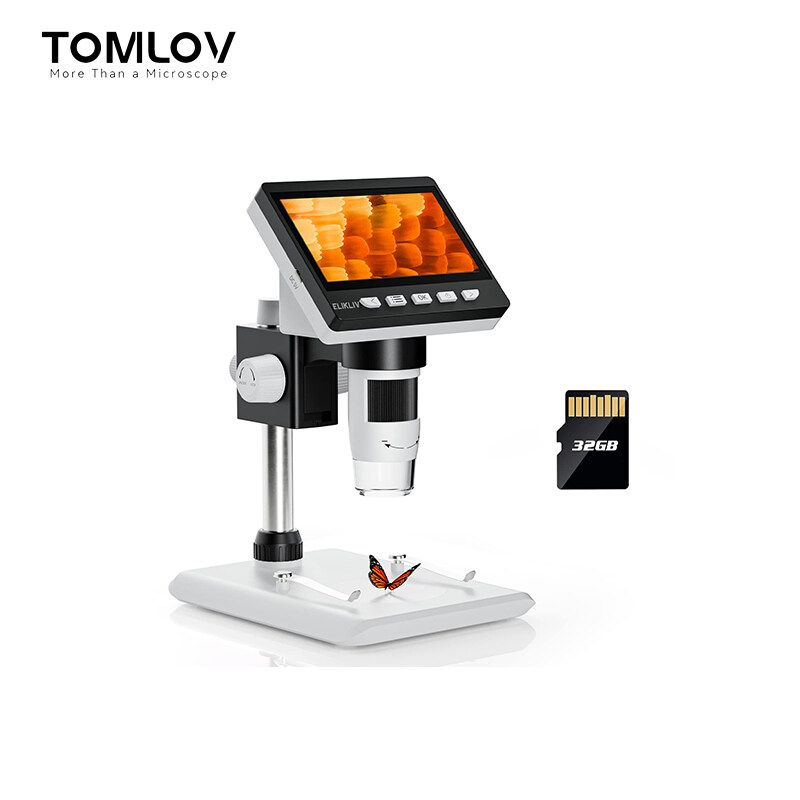 TOMLOV Portable Digital Microscope with 1080P Camera and LED Lights