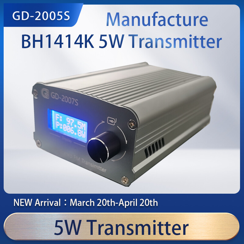 GD-2005S 5W ทรานสมิตเตอร์กระจายเสียง FM สเตอริโอไร้สายวิทยุสื่อสารพกพาอินพุต AUX สำหรับรถยนต์ในมหาวิทยาลัยในโบสถ์โรงภาพยนตร์รถยนต์โรงละคร ราคา 5,034 บาท*ส่งฟรี