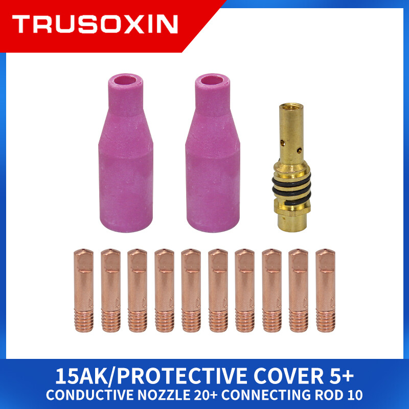 13 cái mỏ hàn vòi phun gốm khí 15ak hồ quang argon 0.6/0.8/1.0/1.2mm đầu tiếp xúc cho mỏ hàn mig 15ak