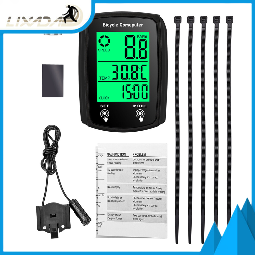 Lixada có dây máy tính Xe Đạp kỹ thuật số LED Đồng hồ đo tốc độ cho xe đạp máy tính chống thấm nước xe đạp màn hình cảm ứng với đèn nền cho xe đạp đường núi