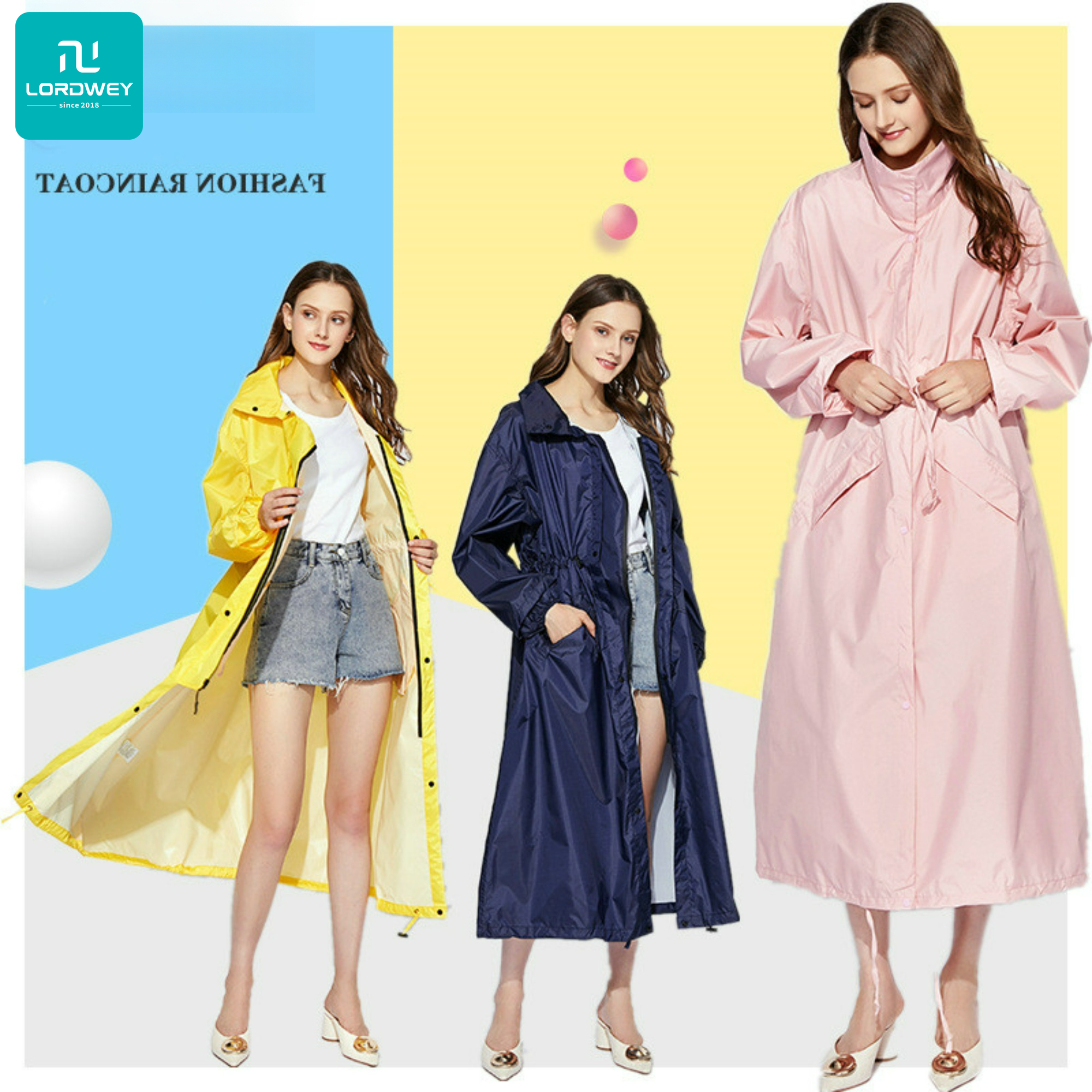 LORDWEY's New Fashion Breathable Long Raincoats for Men and Women Rain Jackets Adult Jackets Windproof and Waterproof Clothing Giá 624,000 Đồng*Miễn phí vận chuyển