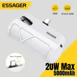 Essagger Xách Tay 5000MAh Màn hình hiển thị kỹ thuật số Pin sạc dự phòng với Type-C Lightning 18W đầu vào kép Đầu Ra Thời Gian Thực Pin Hiển Thị thiết kế thon gọn