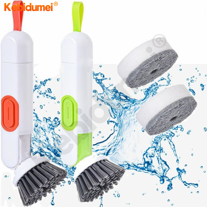 Kebidumei Multifunction Cleaning Brush Soft Bristled Liquid Shoe Brush Clothes Brush Shoe Clothing Board Brush Household Cleaning Tool