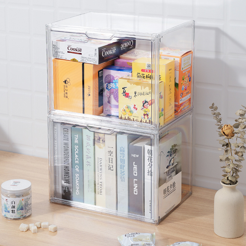 ที่เก็บหนังสือโปร่งใสตู้สำเร็จและสมุดวาดภาพระบายสีสำหรับเด็กของเด็ก A4หนังสือกล่องเก็บของกันฝุ่นบนโต๊ะสามารถซ้อนทับกันได้ ราคา 760 บาท*ส่งฟรี