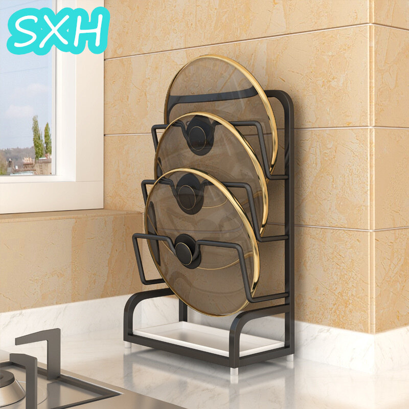 Sxh giá để nắp nồi bằng thép không gỉ 304 giá để thớt ngồi trên mặt bàn nhà bếp không cần đục lỗ gắn tường giá để thớt kệ để nắp nồi giá sắp xếp nhà bếp hai công dụng đặt sàn gắn tường