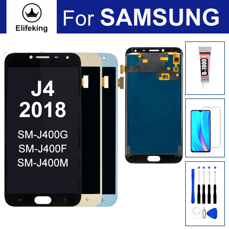 Màn hình lcd dành cho samsung galaxy samsung galaxy j4 2018 j400 màn hình hiển thị lcd bộ số hóa cảm ứng j400f/ds j400g/ds màn hình thay thế