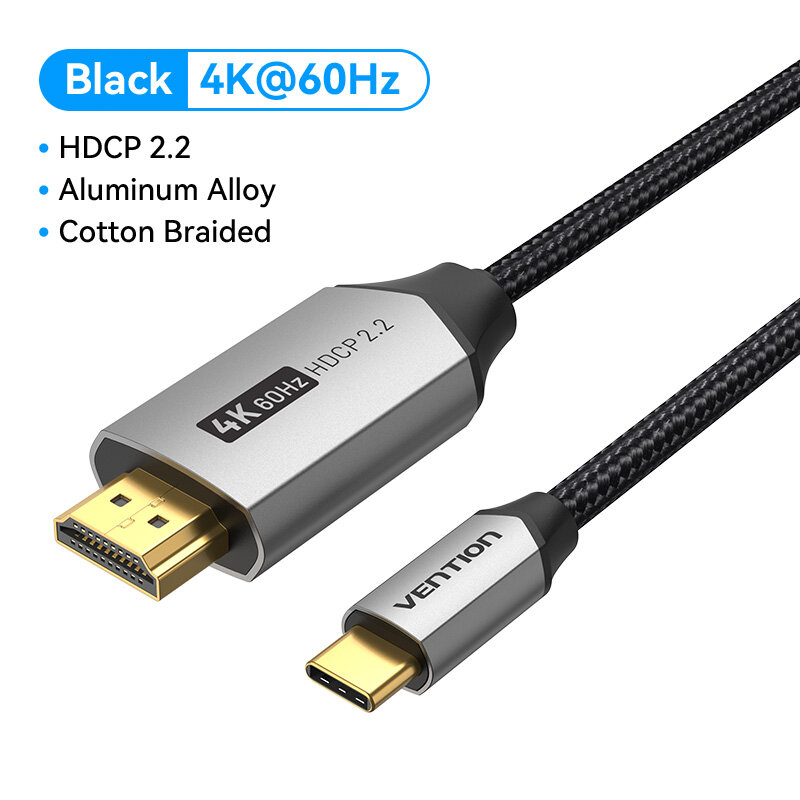 Vention Cáp HDMI USB C Loại C Sang HDMI Cho MacBook Samsung Galaxy S10/S9 Huawei Mate 20 P20 Pro Thu