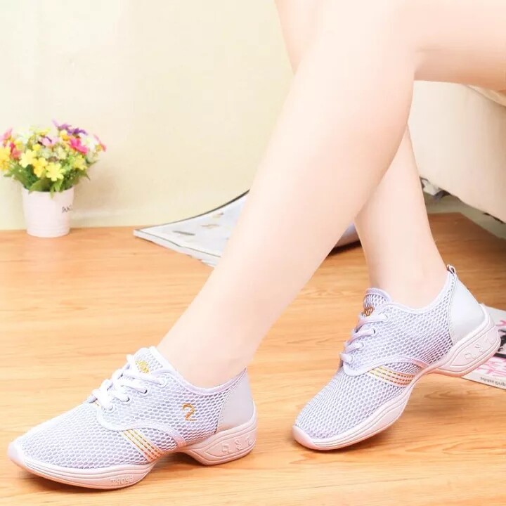DOSREAL Women Dance Shoes New Soft Breath Sports Fashion Dance Sneakers Jazz Hip Hop Shoes Woman Dancing Footwear ราคา 277 บาท*ส่งฟรี