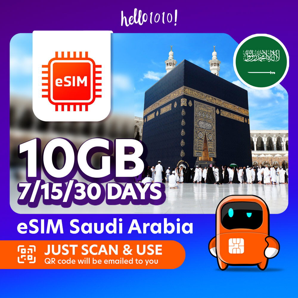 eSIM Saudi Arabia Harga  165 Ringgit*Penghantaran Percuma