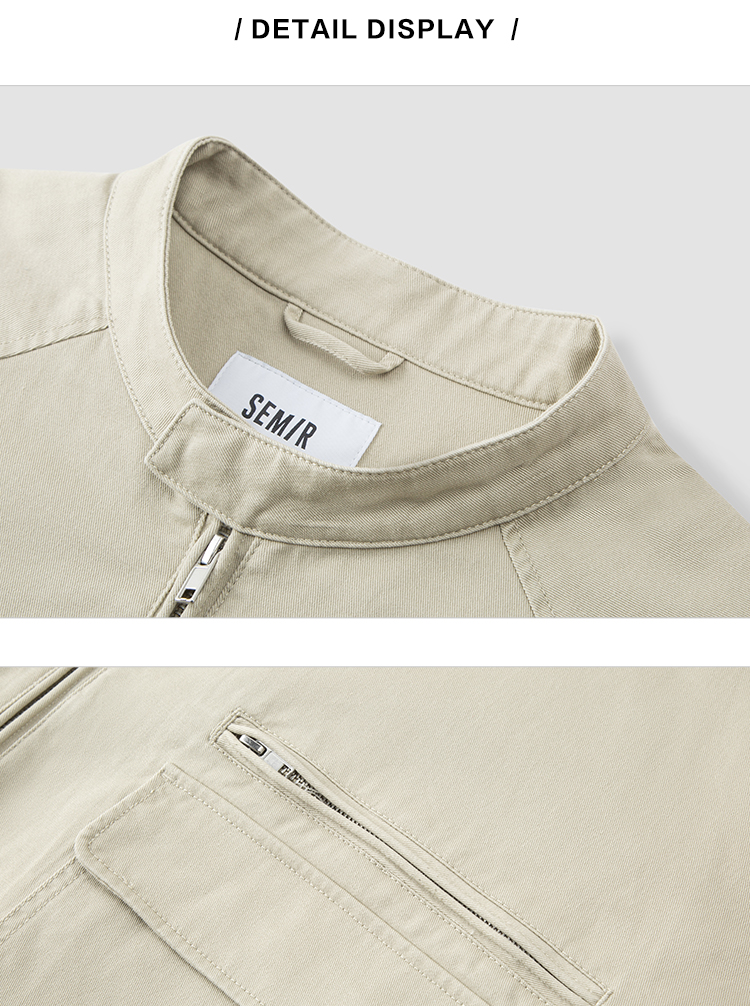 Semir Men'S Jacket For Autumn 2024 Trendy Vintage Work Clothes Jacket Loose Fit Solid Color Featuring Drop-Shoulder Sleeves Versatile Top · v4