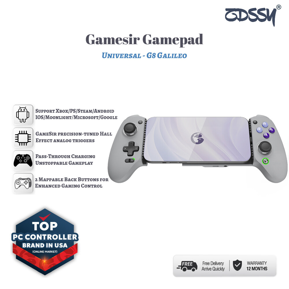ZDSSY GameSir G8 Galileo Type C Gamepad Mobile Phone Controller with Hall Effect Stick for iPhone 15 Android PS Remote Play Cloud Game ราคา 1,999 บาท*ส่งฟรี