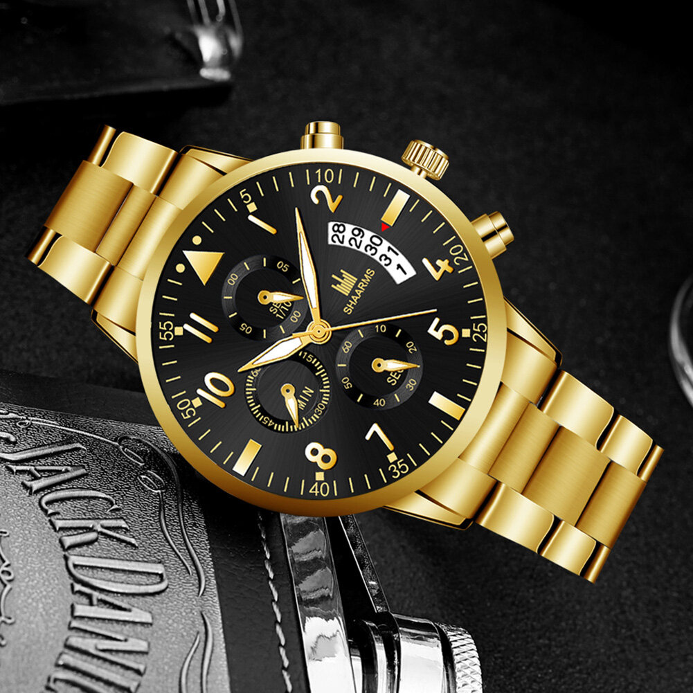 Quartz Wristwatches Shaarms Watch Gold LF SHAARMS Fashion Man's