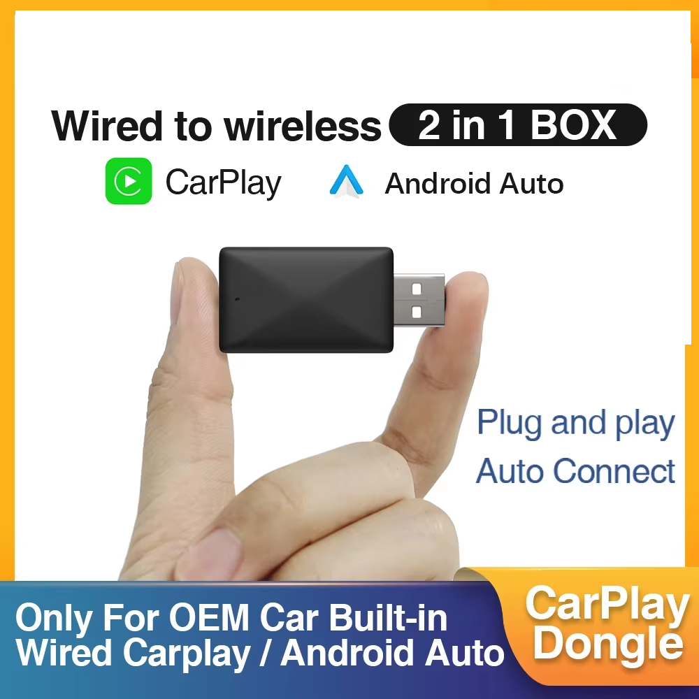 2 in1 Wireless CarPlay Box Wireless Android Auto Box For Car Radio with Wired CarPlay Mini Box Dongle Wired To Wireless For Benz Audi Toyota Mazda Nissan Chevrolet Suzuki Kia Ford ราคา 489 บาท*ส่งฟรี