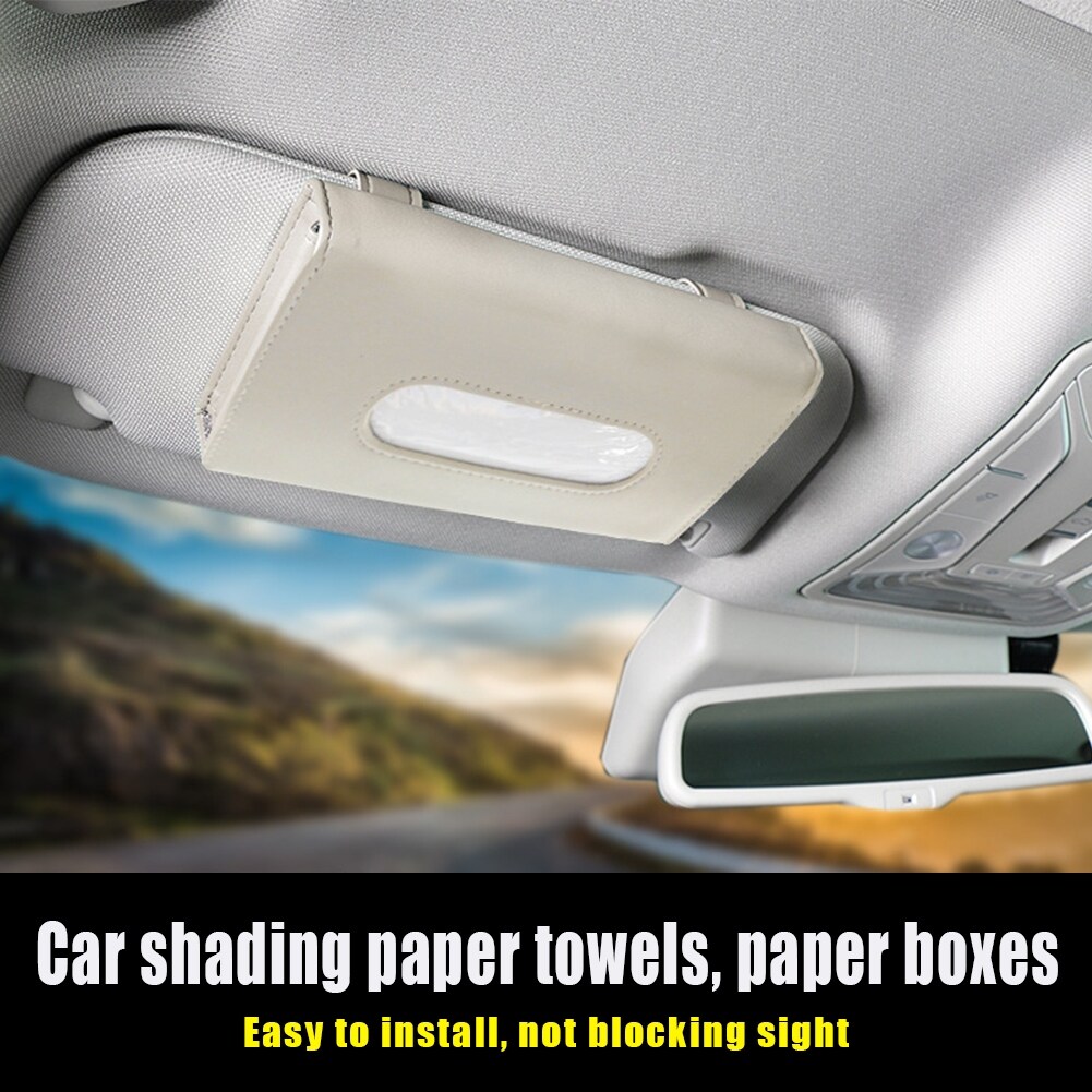 Gambar CW PUPaper NapkinSunTissueHolderCar Tissue BoxCover CaseStyling Organizer
