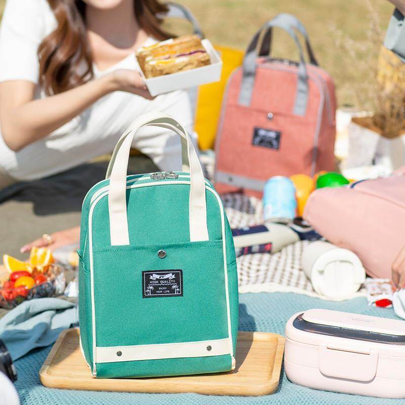Gambar Portable Insulation Bag Cooler Drink Lunch Box Bento Zipper Pouch Women Waterproof Travel Outdoor Picnic Work Food Thermal Item