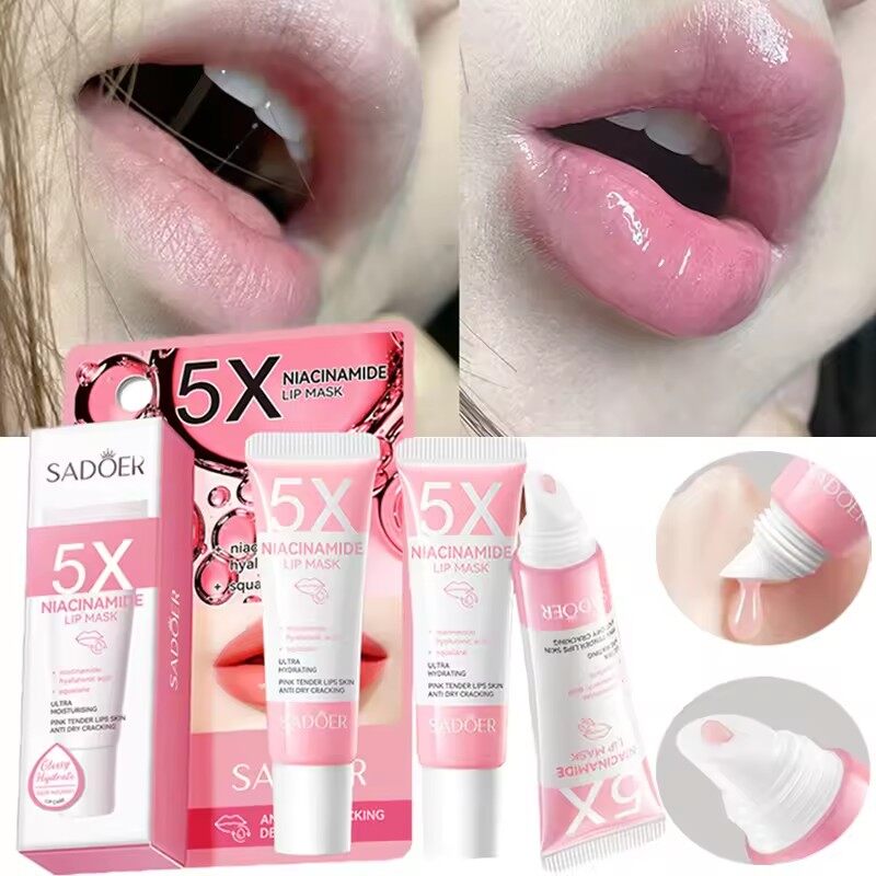 【Grilrigrin】niacinamide hồng mặt nạ môi tẩy tế bào chết lâu dài dưỡng ẩm và nuôi dưỡng làm giảm viền môi son dưỡng sửa chữa chăm sóc môi trang điểm