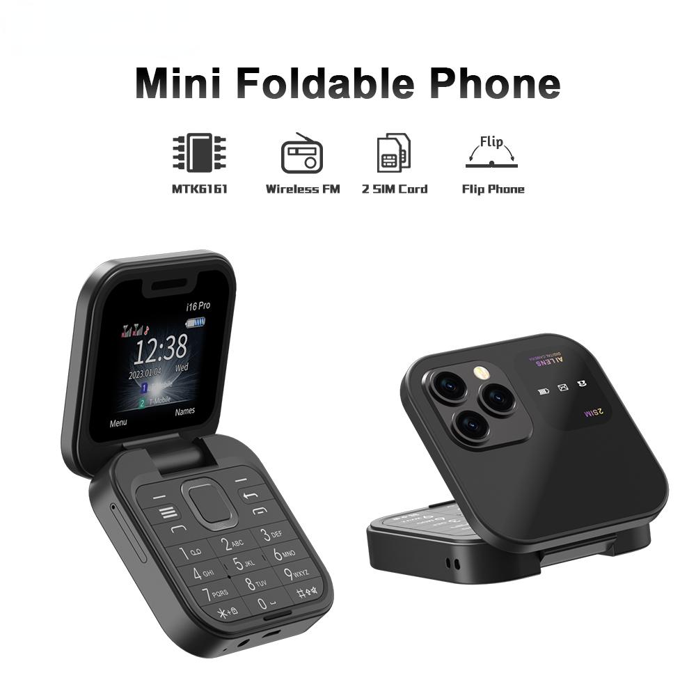YurKem MIni Fold Mobile Phone 2G GSM Dual SIM Card Speed Dial Video Player Magic Voice 3.5mm Jack FM Small Flip Cellphone ราคา 1,063 บาท*ส่งฟรี