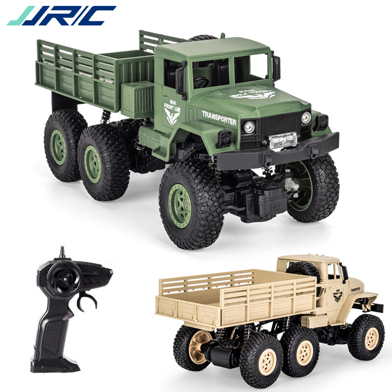 JJRC RC Xe 1/18 2.4G Sáu Bánh Xe Xe Tải Quân Sự 4WD Phát Thanh Off-Road Điều Khiển Từ Xa Xe Điện Máy 10Km/H RC Offroad Buggy Trẻ Em Của Xe Ô Tô Quà Tặng Đồ Chơi Cho Bé Trai