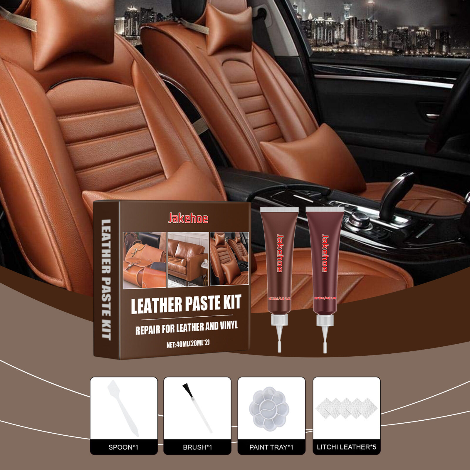 JAYSUING Leather Reconditioning Kit Complete Set for Bags Shoes Furniture Car Interior Repairing Cleaning Protecting Leather Products New Leather Finish Car Leather Repair Gel Car Seat Leather Complementary Cream Paint For Car Maintenance Pas ราคา 167 บาท*ส่งฟรี