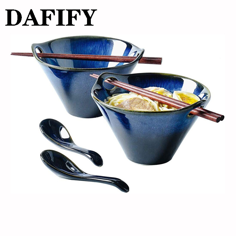 DAFIFY Ceramic Large Ramen Bowls Set, 20oz Porcelain Multi Purpose Bowl for Soup, Noodle, Pho, Udon and Soba, Noodle Bowl ราคา 553 บาท*ส่งฟรี