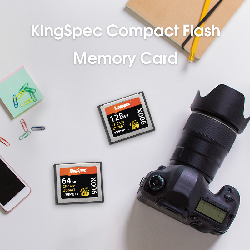 Kingspec thẻ nhớ compact thẻ cf 64gb 128gb 256gb thẻ thẻ nhớ flash 135 mb/giây thẻ nhớ cho full hd 3d 4k máy quay video