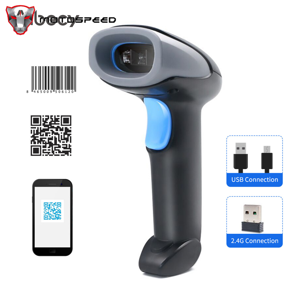 Máy Quét Mã Vạch Cầm Tay Aibecy, Máy Quét Mã Vạch 1D/2D/QR Đầu Đọc Mã Vạch Không Dây & USB 2.4G Tương Thích Với Windows Mac Linux Dành Cho Kho Vận Thư Viện Bán Lẻ Siêu Thị