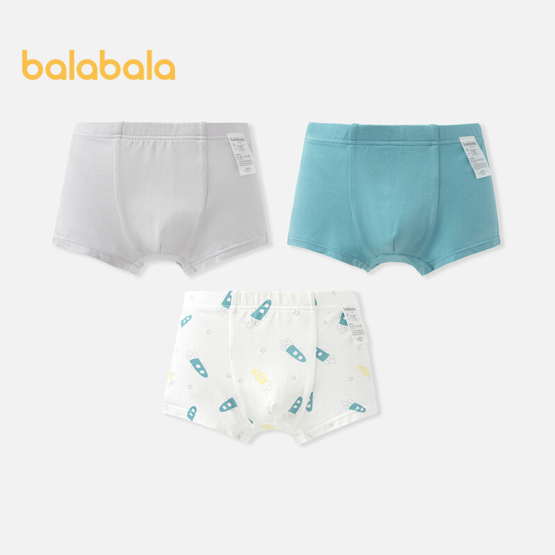 balabala Girl's panties flat children's triangle shorts small children baby big boy modal elastic three pairs ราคา 196 บาท*ส่งฟรี
